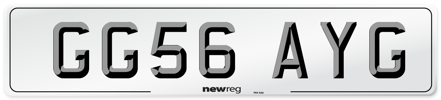 GG56 AYG Number Plate from New Reg